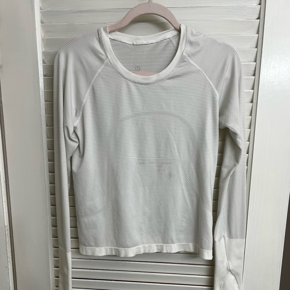 Lululemon relaxed long sleeve top-white, size 6